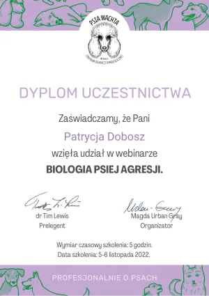 Dyplom Biologia psiej agresji - Tim Lewis
