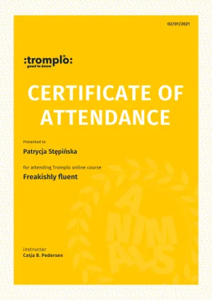 Dyplom Freakishly Fluent - Catja B. Pedersen - Tromplo
