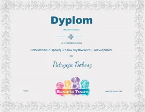 Dyplom Pobudzenie a spokój u psów myśliwskich - Bavaria Team