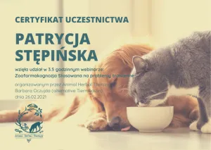 Dyplom Zoofarmakognozja stosowana a problemy trawienne- Barbara Oczujda