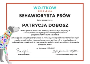 Dyplom Behawiorysta psów - Wojtków Szkolenia
