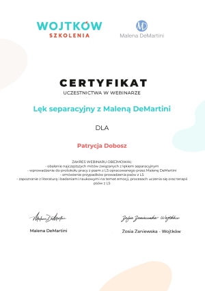 Dyplom Lęk separacyjny - Malena DeMartin